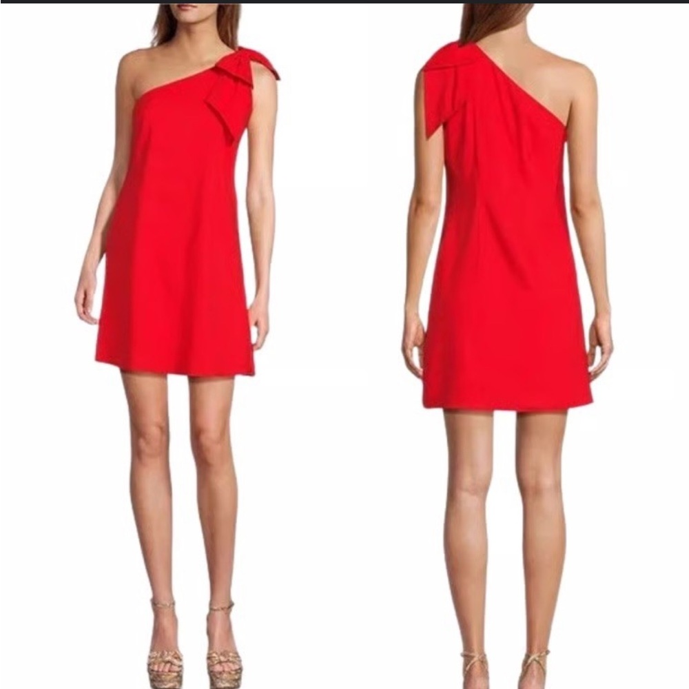 ANTONIO MELANI Vibrant Red One-Shoulder Dress